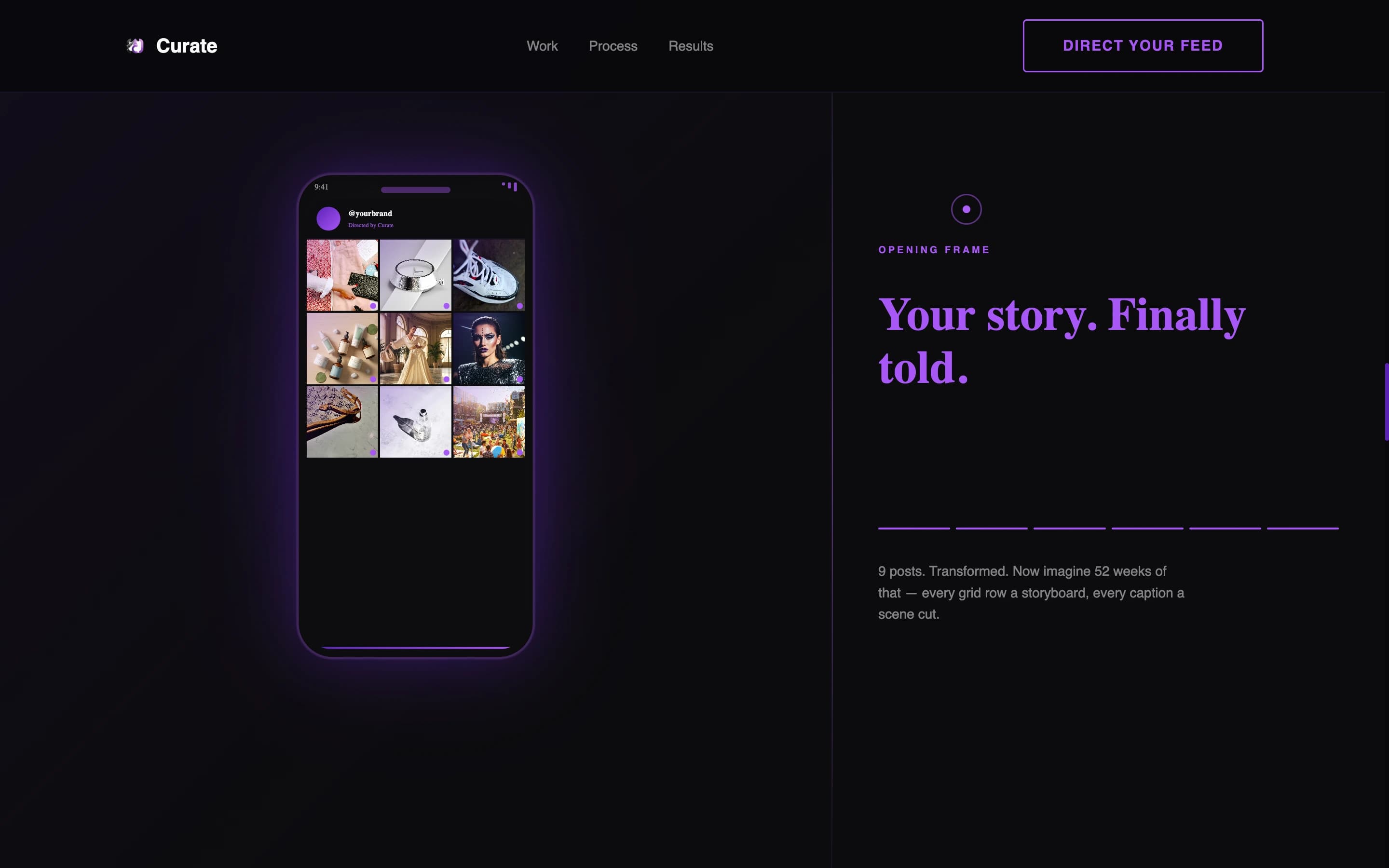 Curate - Cinematic Socialmedia Landing Page Template