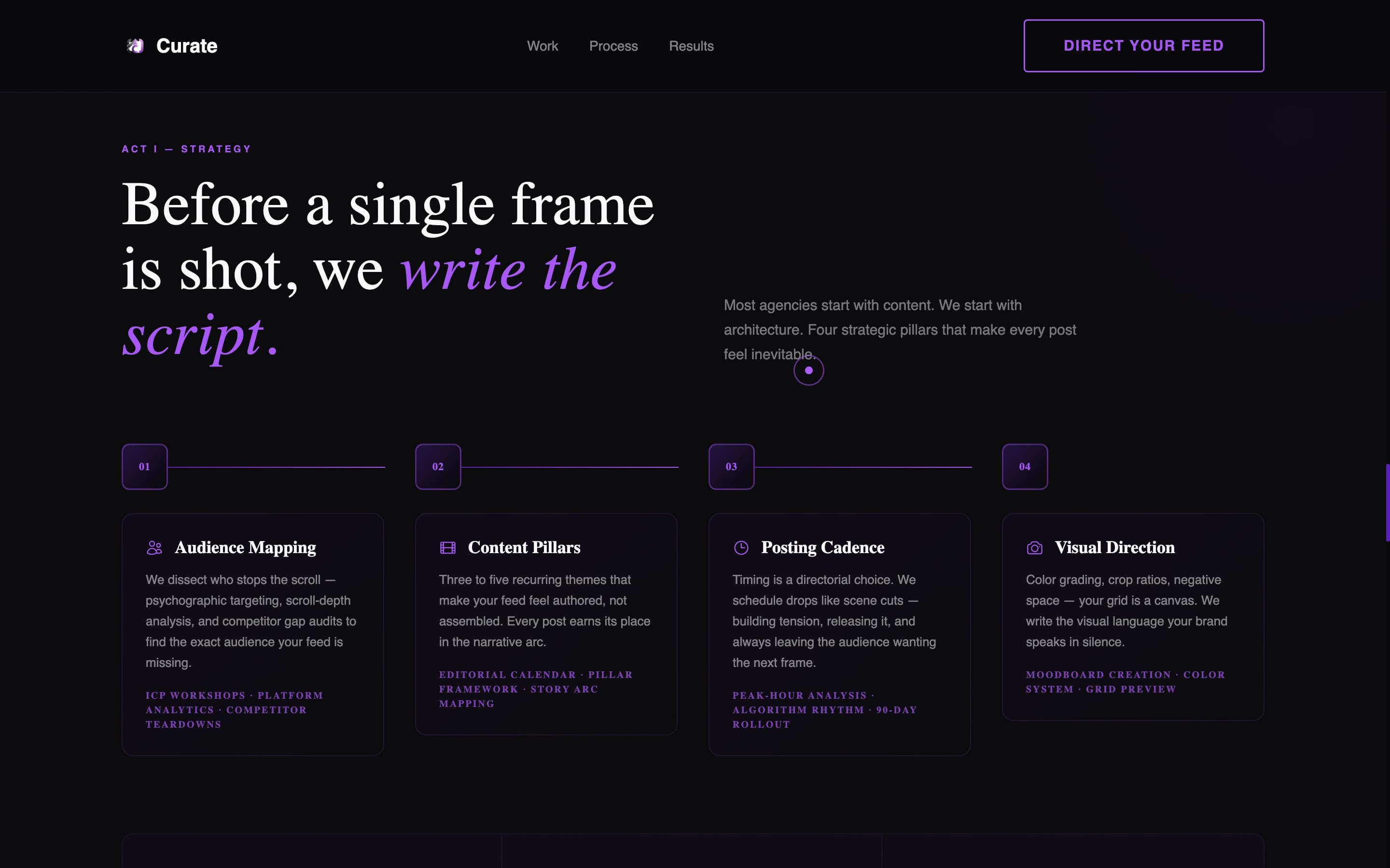 Curate - Cinematic Socialmedia Landing Page Template