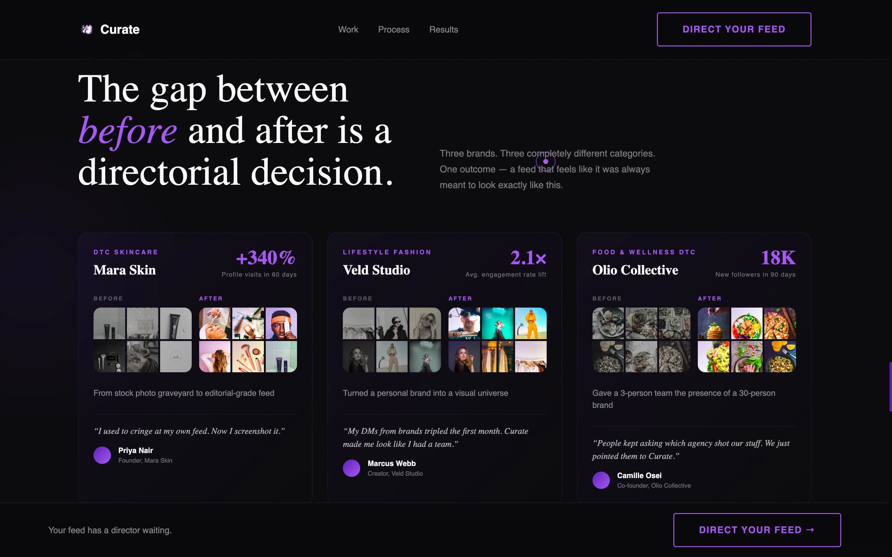 Curate - Cinematic Socialmedia Landing Page Template