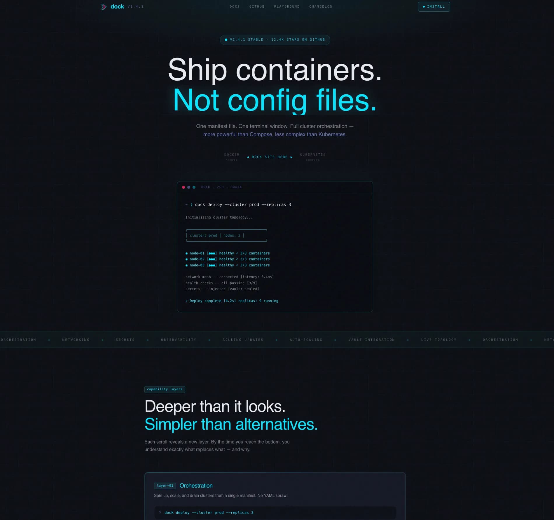 Dock - Powerful Docker Landing Page Template