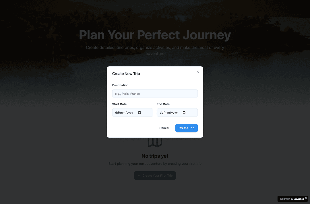 Travel Itinerary Builder - Lovable Image 1