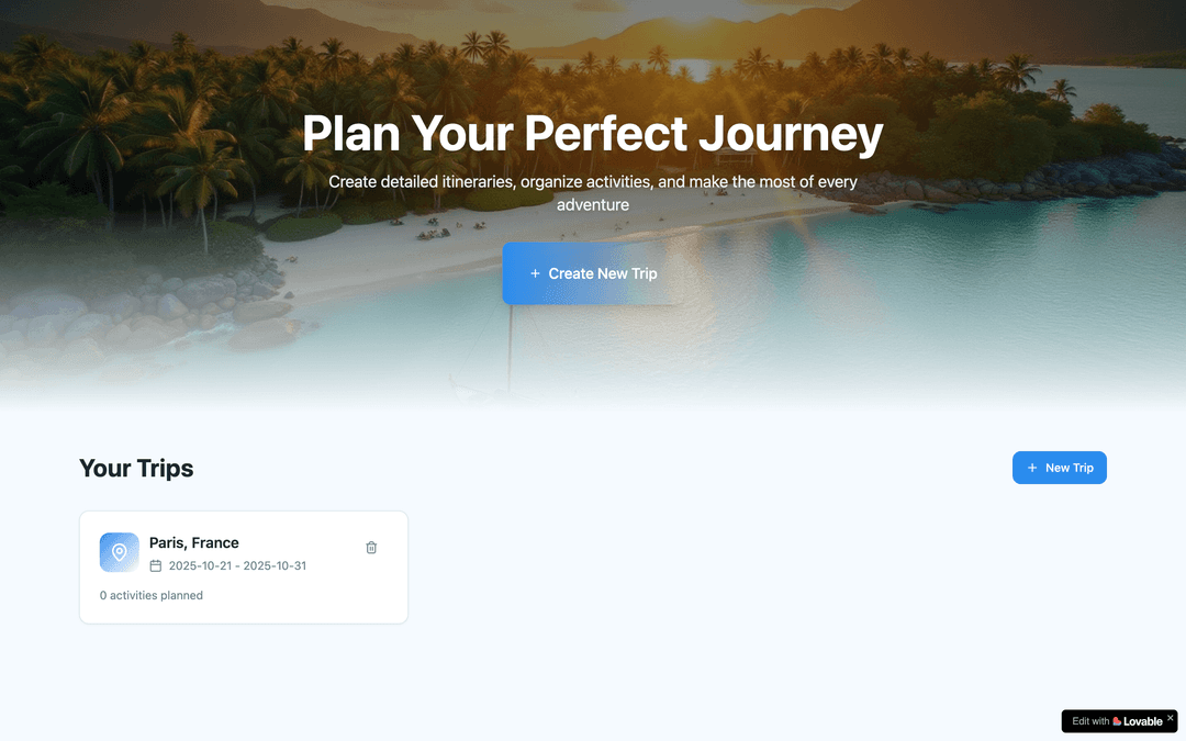 Travel Itinerary Builder - Lovable Image 2