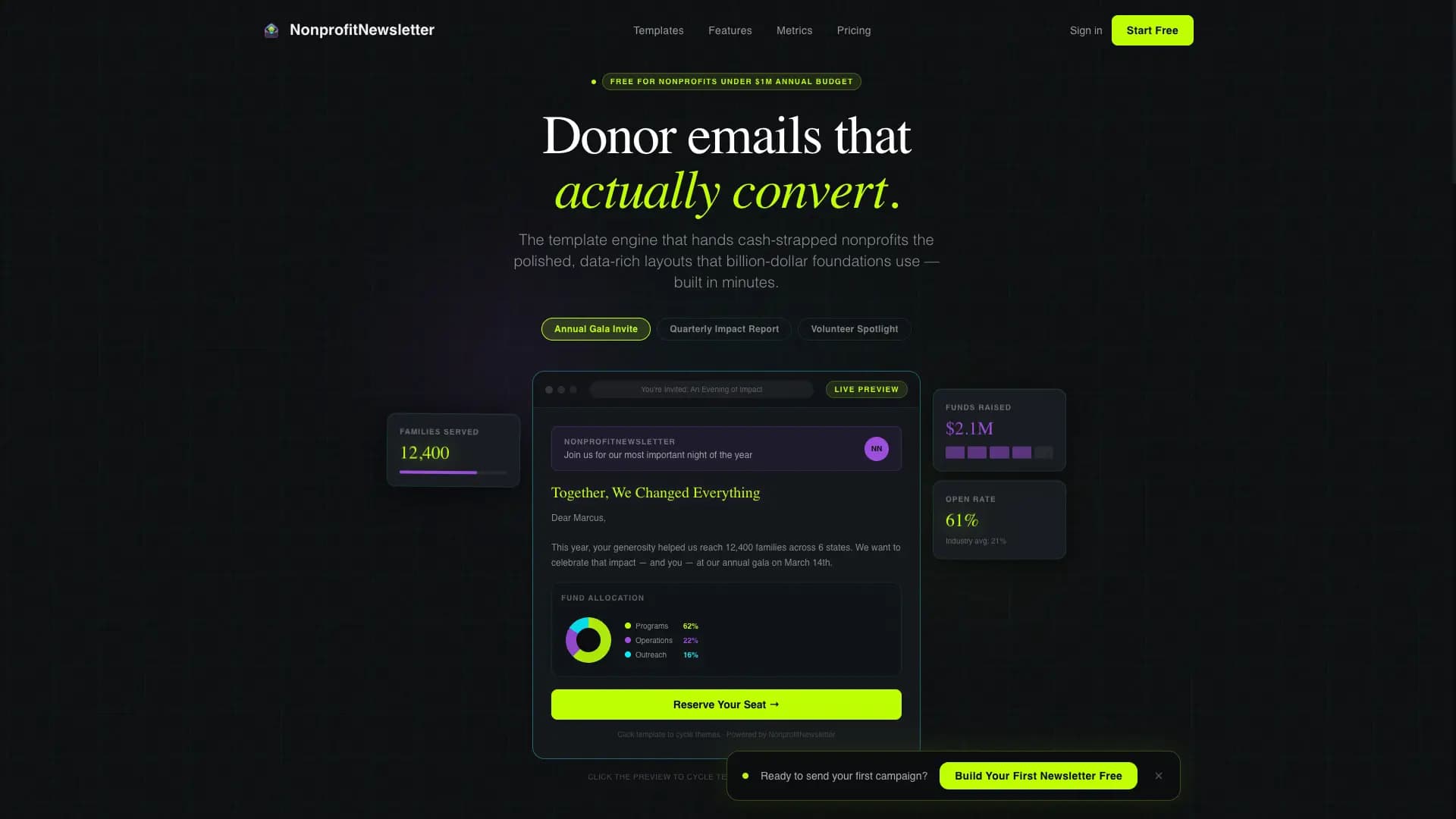 Nonprofit - Powerful Email Landing Page Template