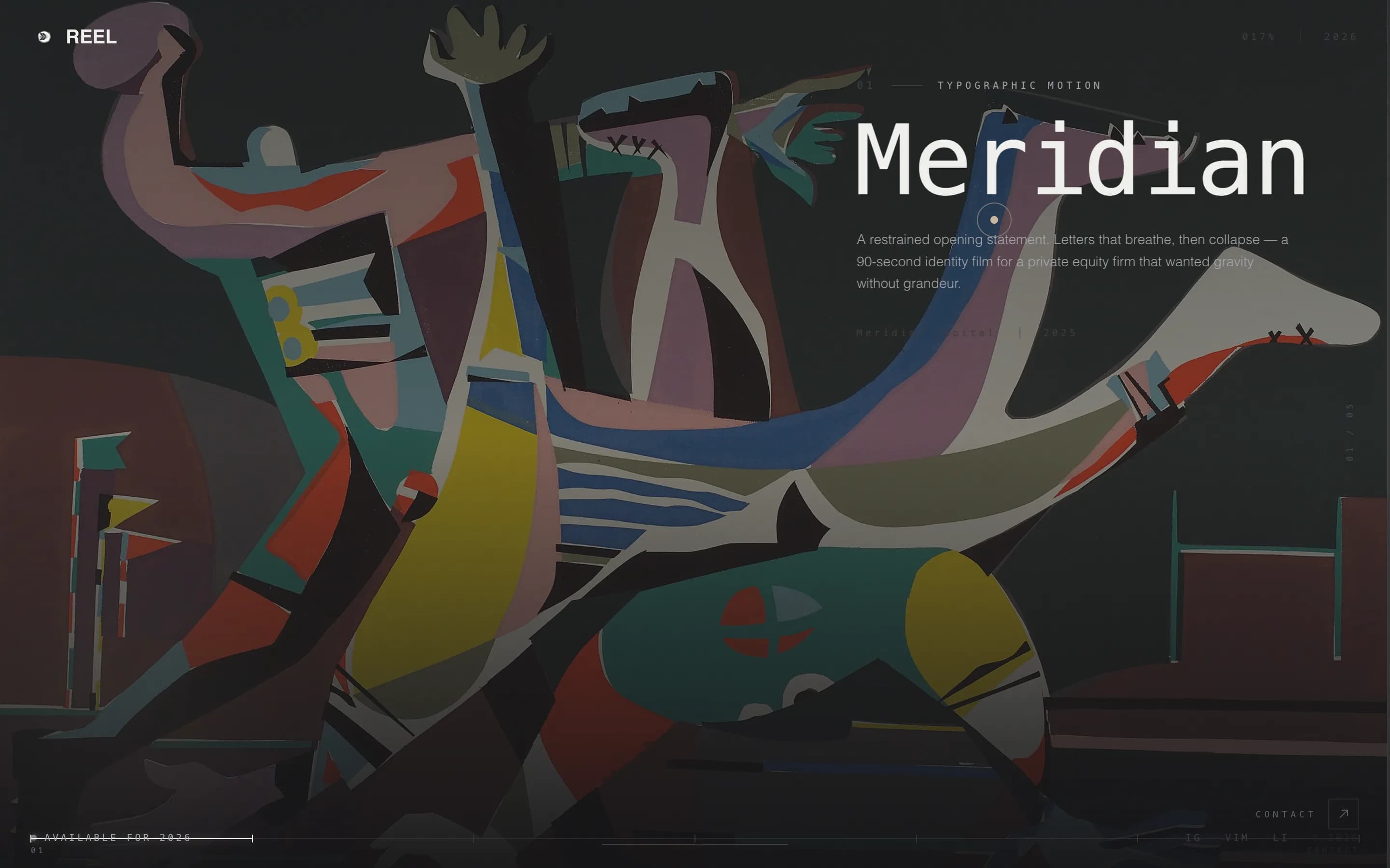 Reel - Cinematic Motiondesigner Landing Page Template