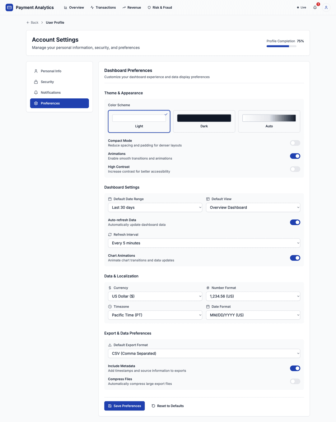 Payment Analytics Dashboard - DhiWise Image 9