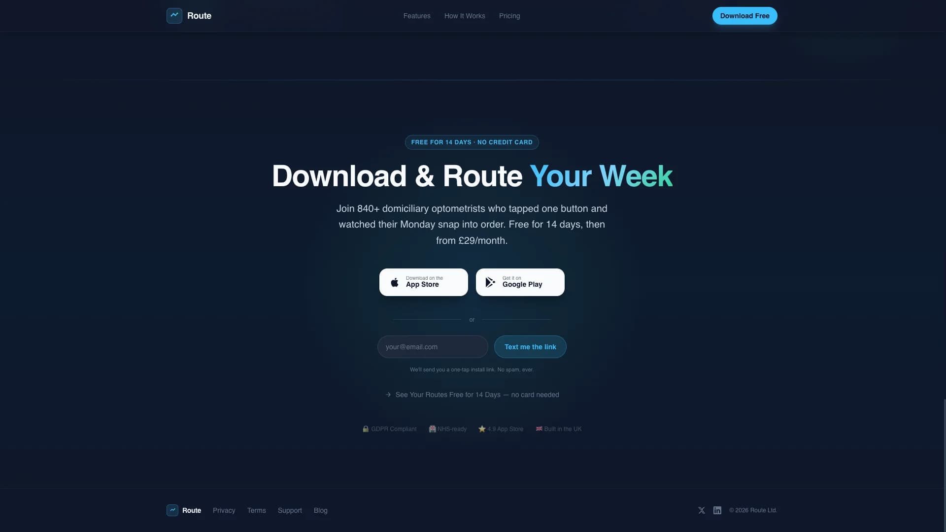 Route - Smart Optometry Landing Page Template