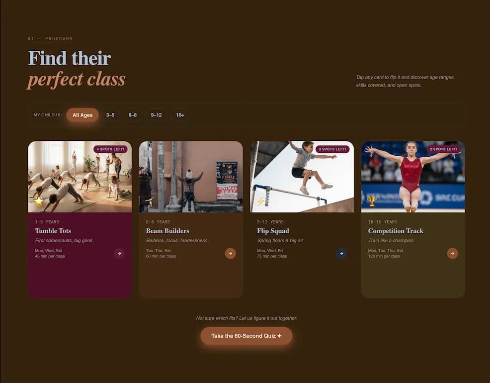 Acrobat — Engaging Kids Gymnastics Landing Page Template