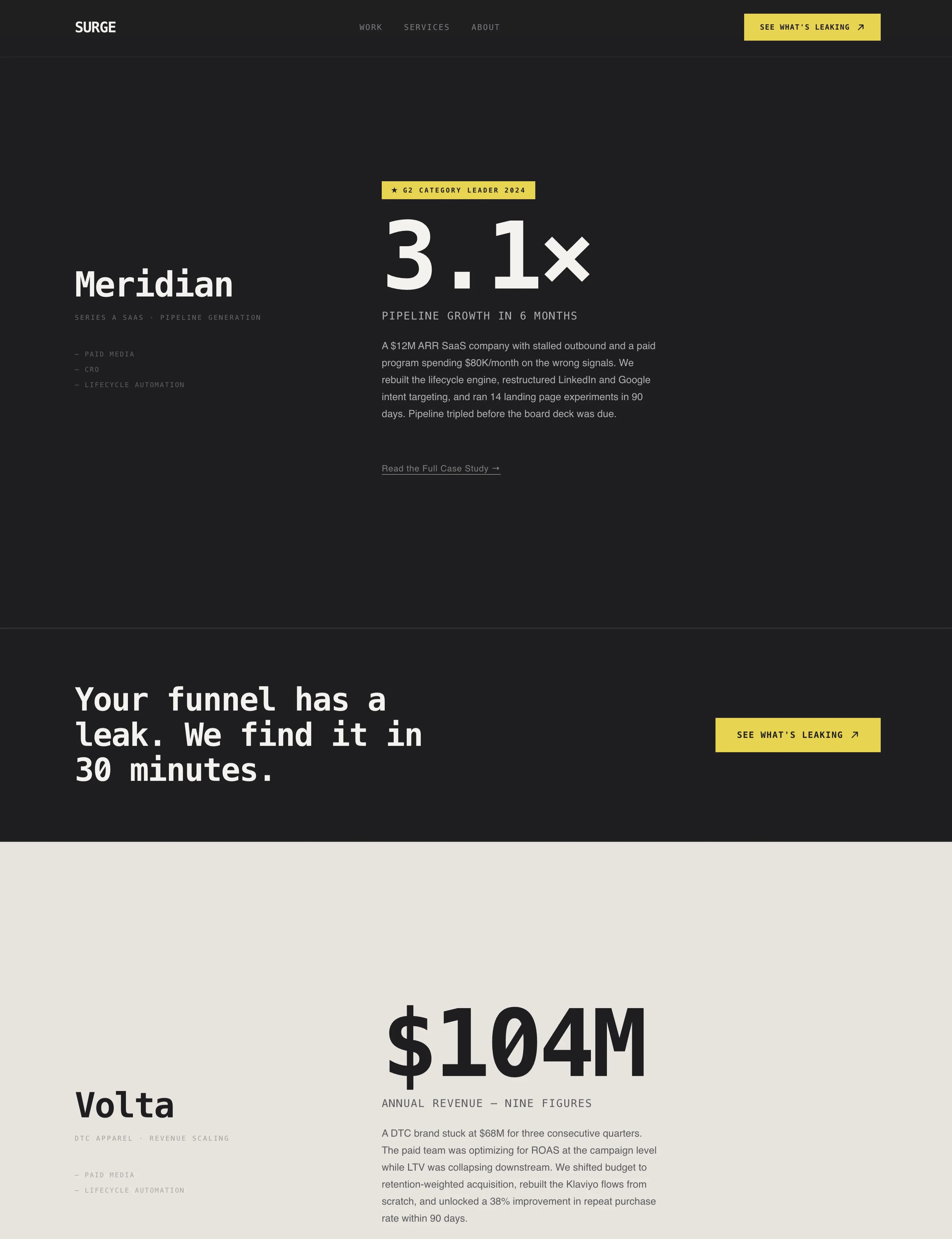 Growth & Performance Agency Metric-First Website Template