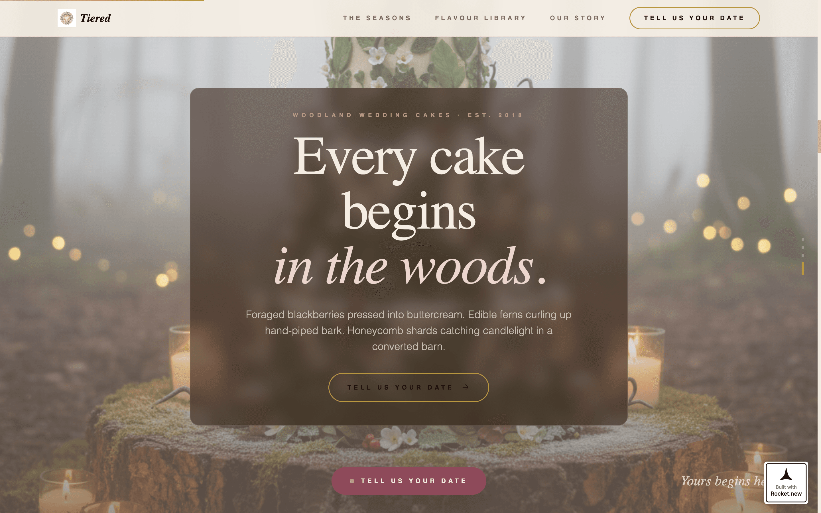 Tiered - Enchanting Bakery Landing Page Template