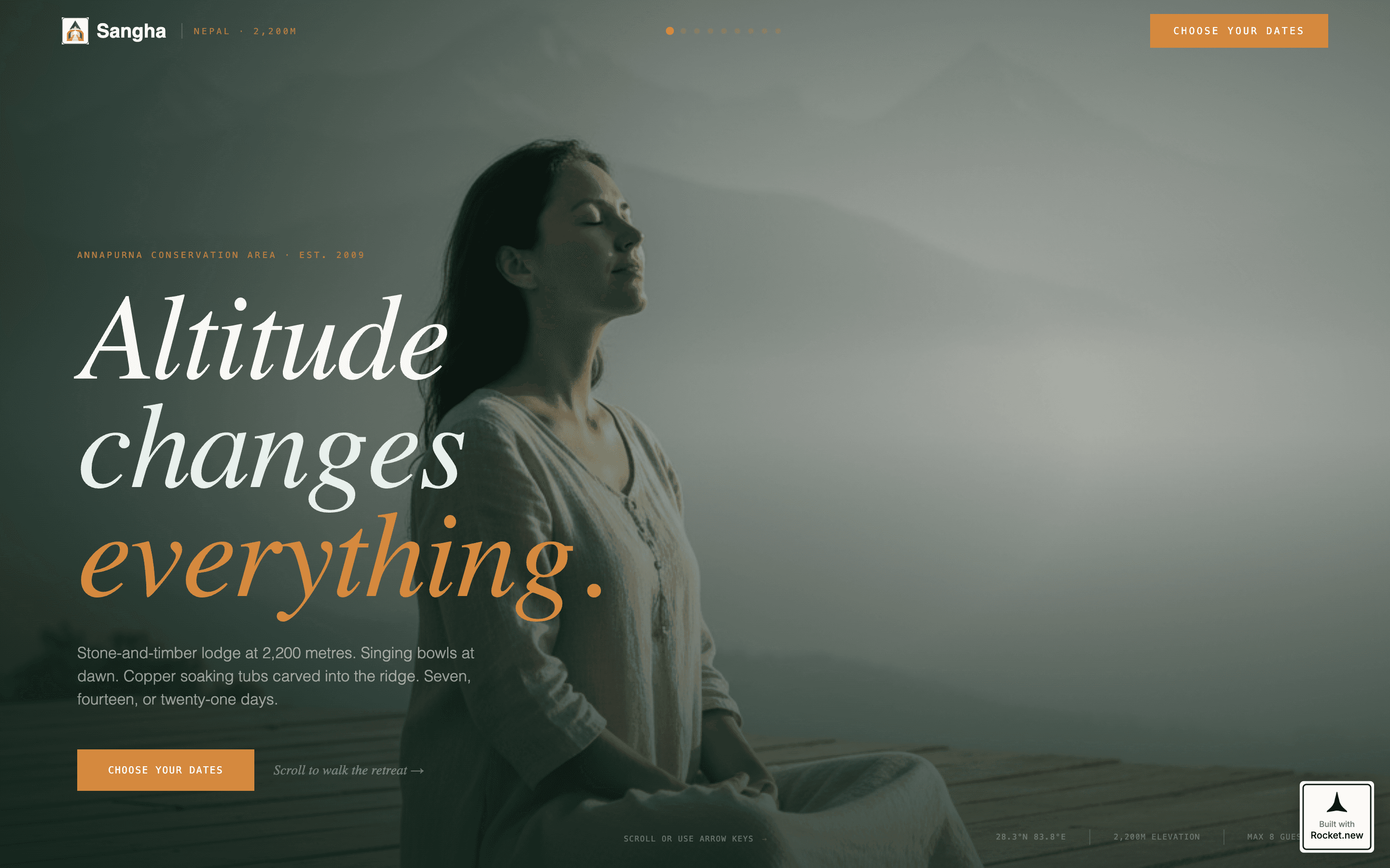 Sangha - Transformative Wellness Landing Page Template