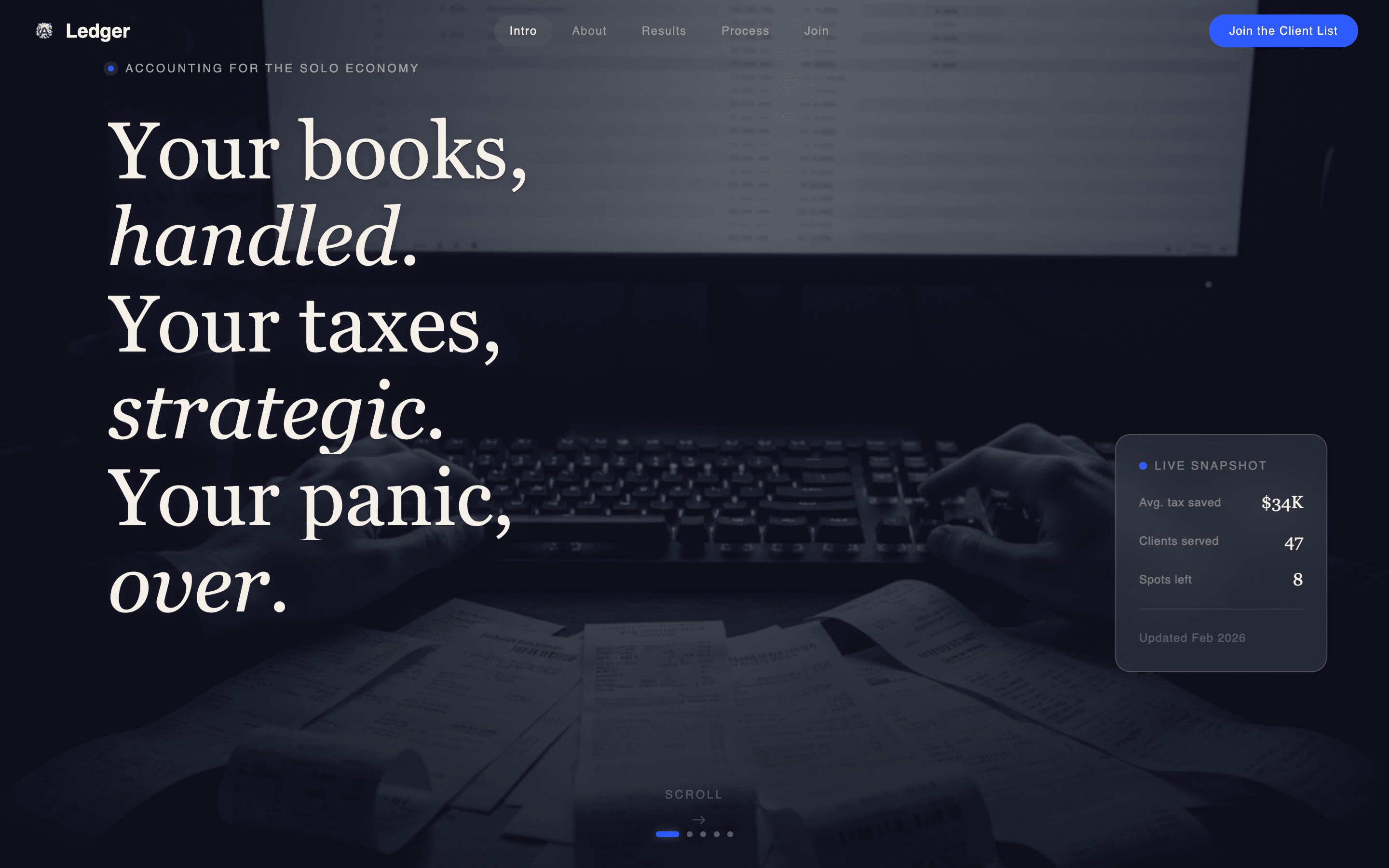 Ledger - Strategic Accountant Landing Page Template