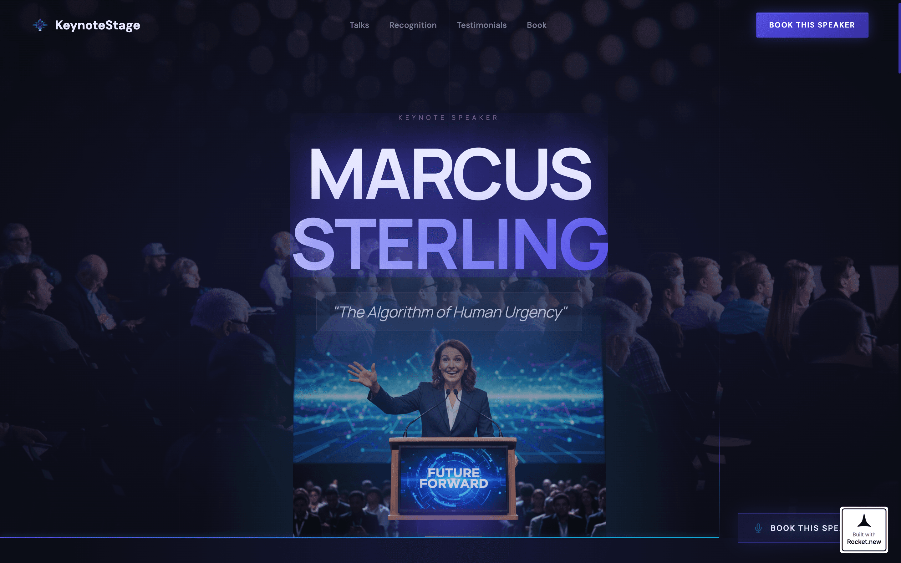 Keynote — Influential Public Speaker Landing Page Template