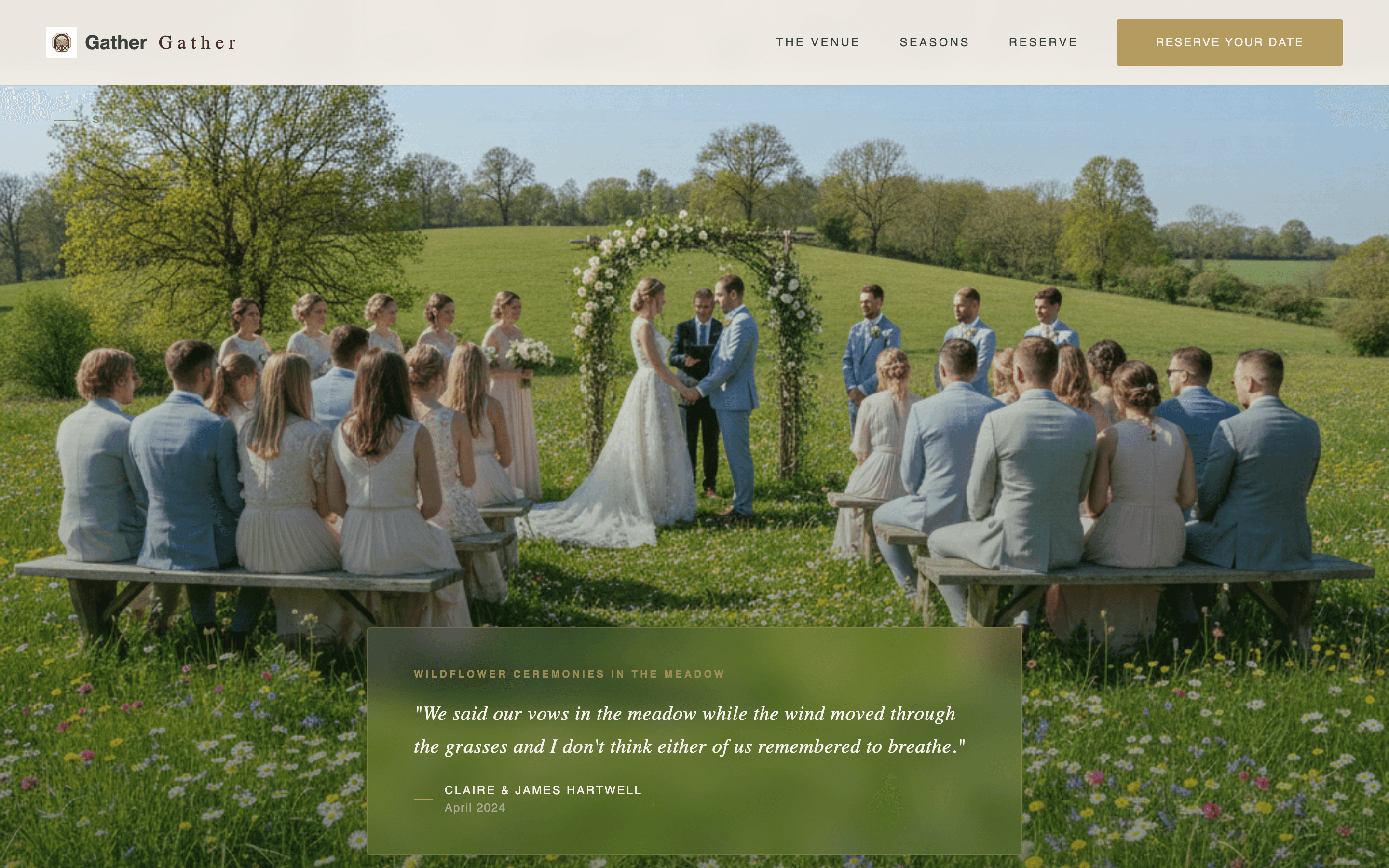 Gather - Enchanting Barnvenue Landing Page Template