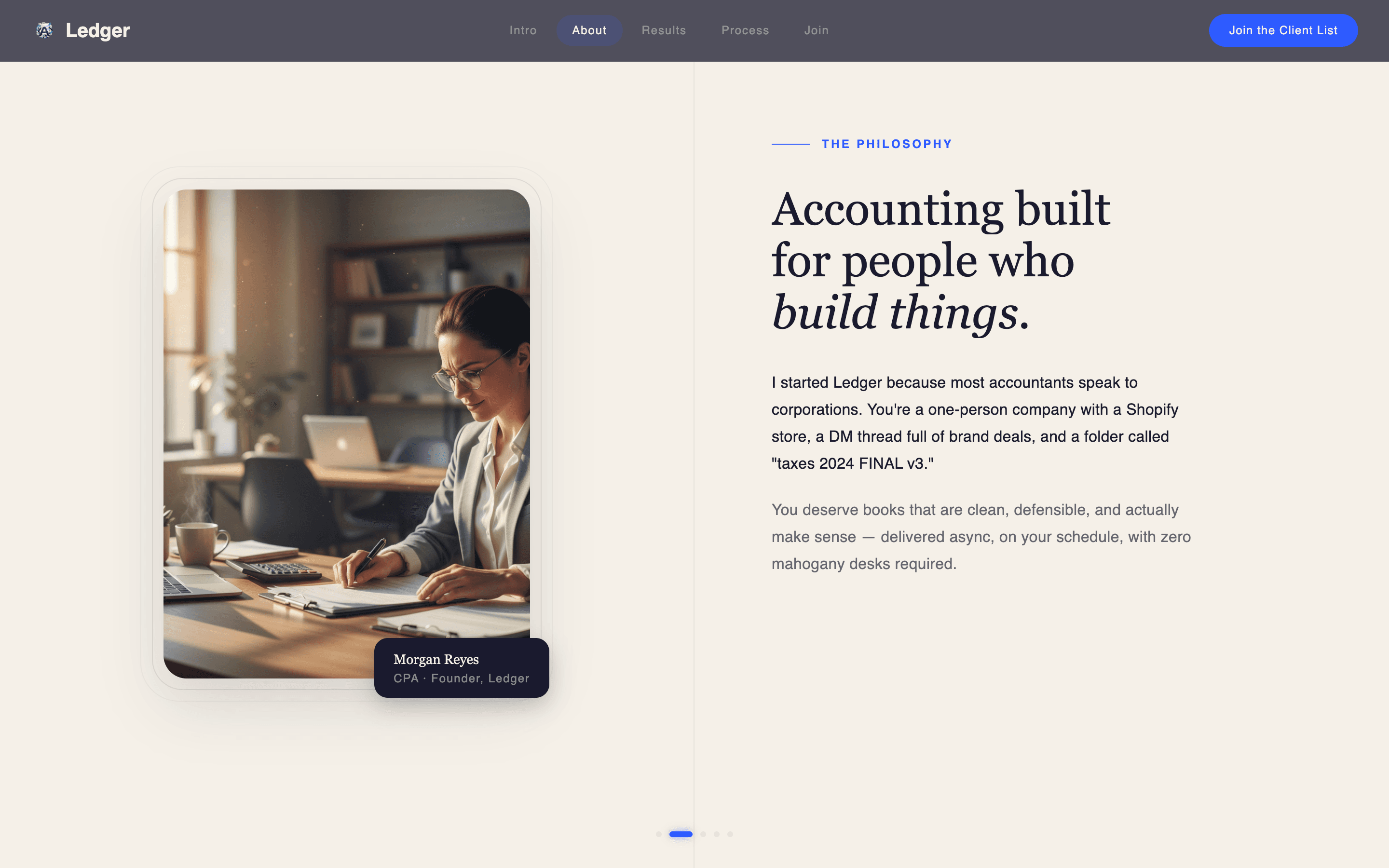 Ledger - Strategic Accountant Landing Page Template