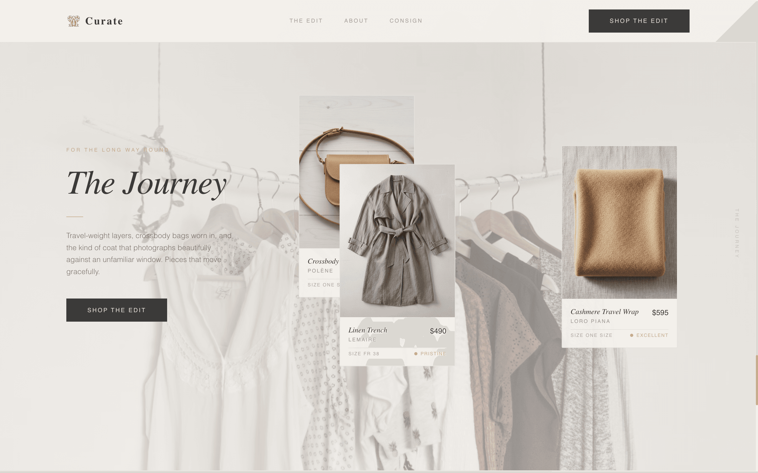 Curate - Luxe Minimalistresale Landing Page Template