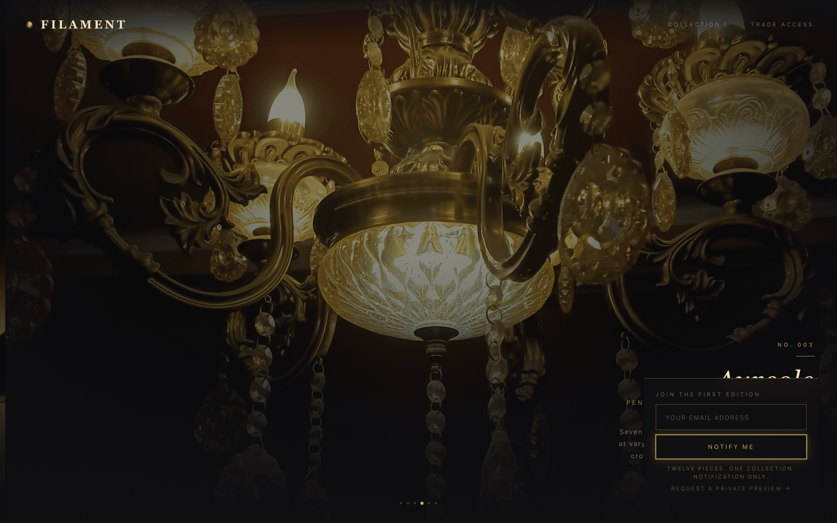 Filament - Luminous Atelier Landing Page Template