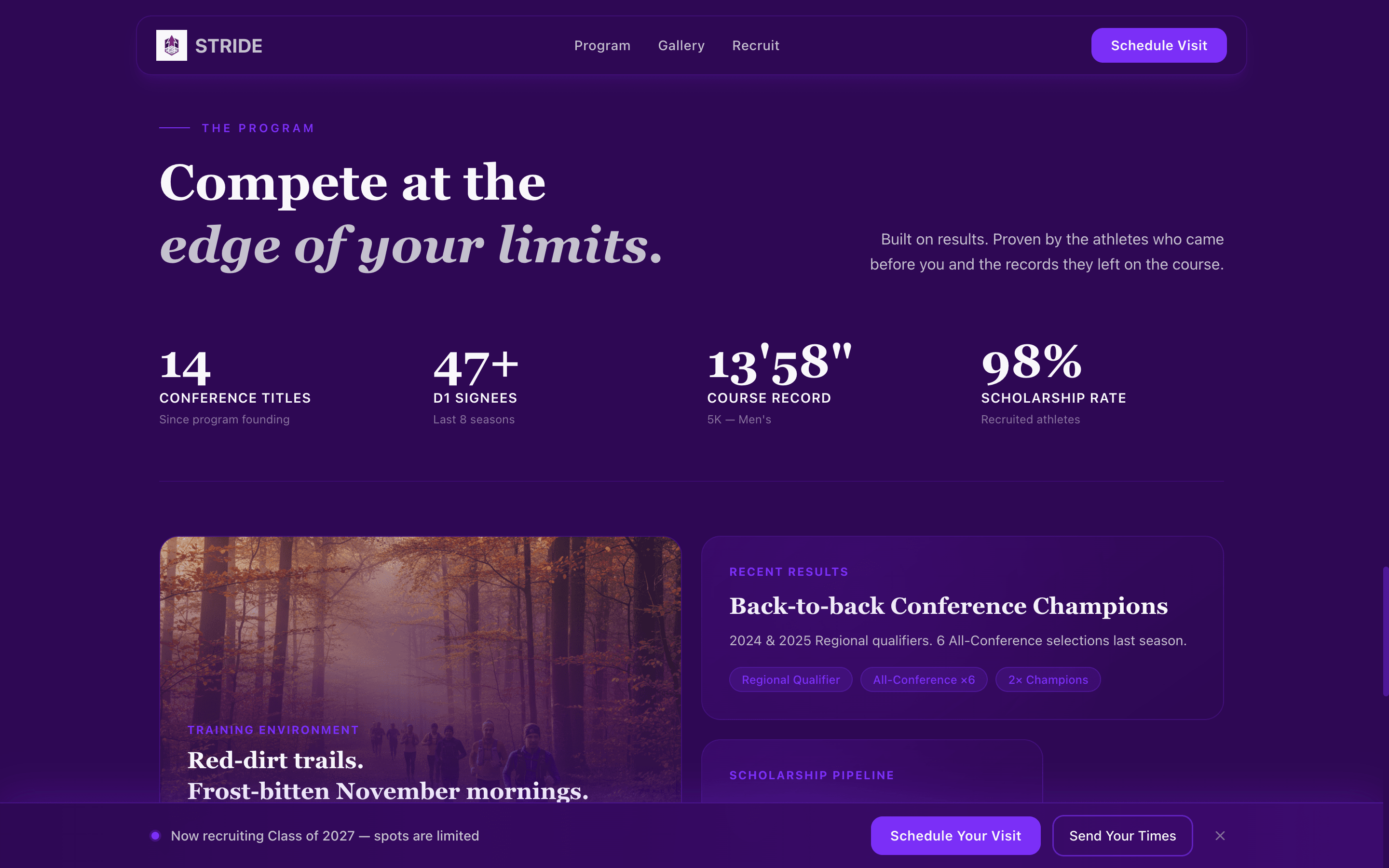 Stride - Electrifying Crosscountry Landing Page Template