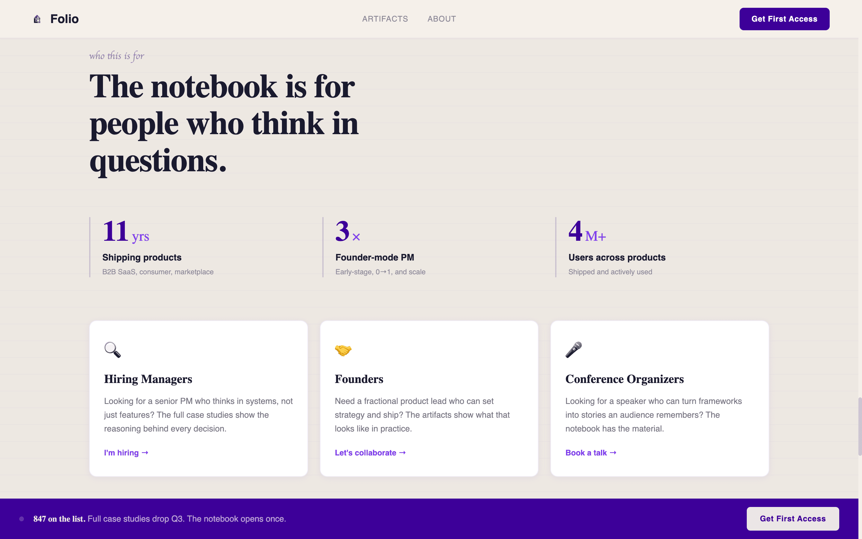 Portfolio — Influential Product Executive Landing Page Template