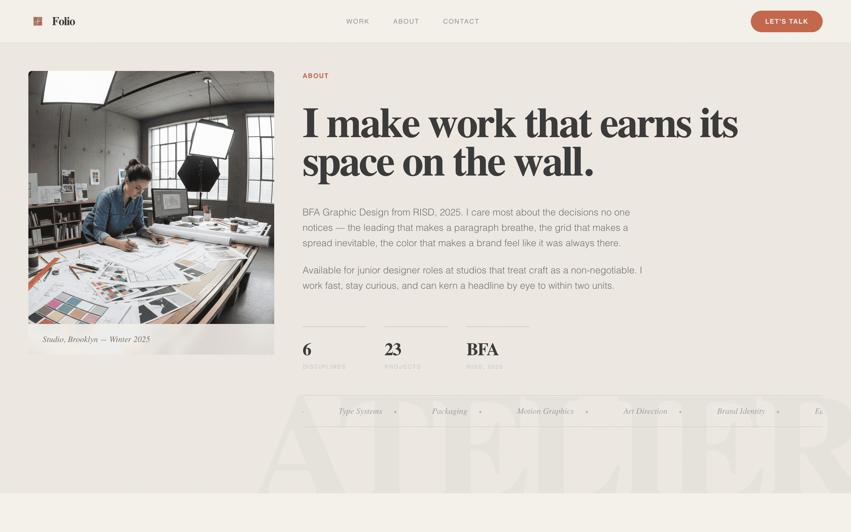 Folio - Cinematic Graduate Landing Page Template