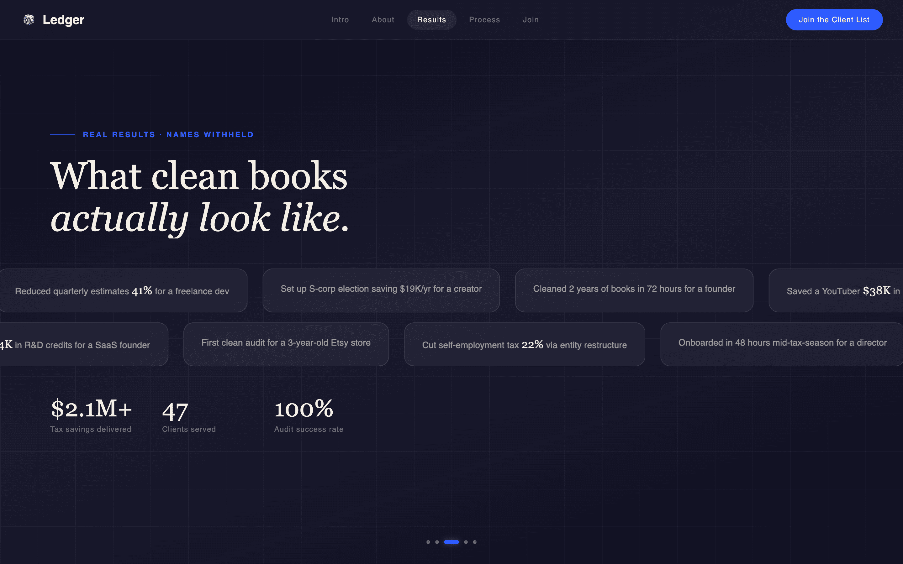 Ledger - Strategic Accountant Landing Page Template