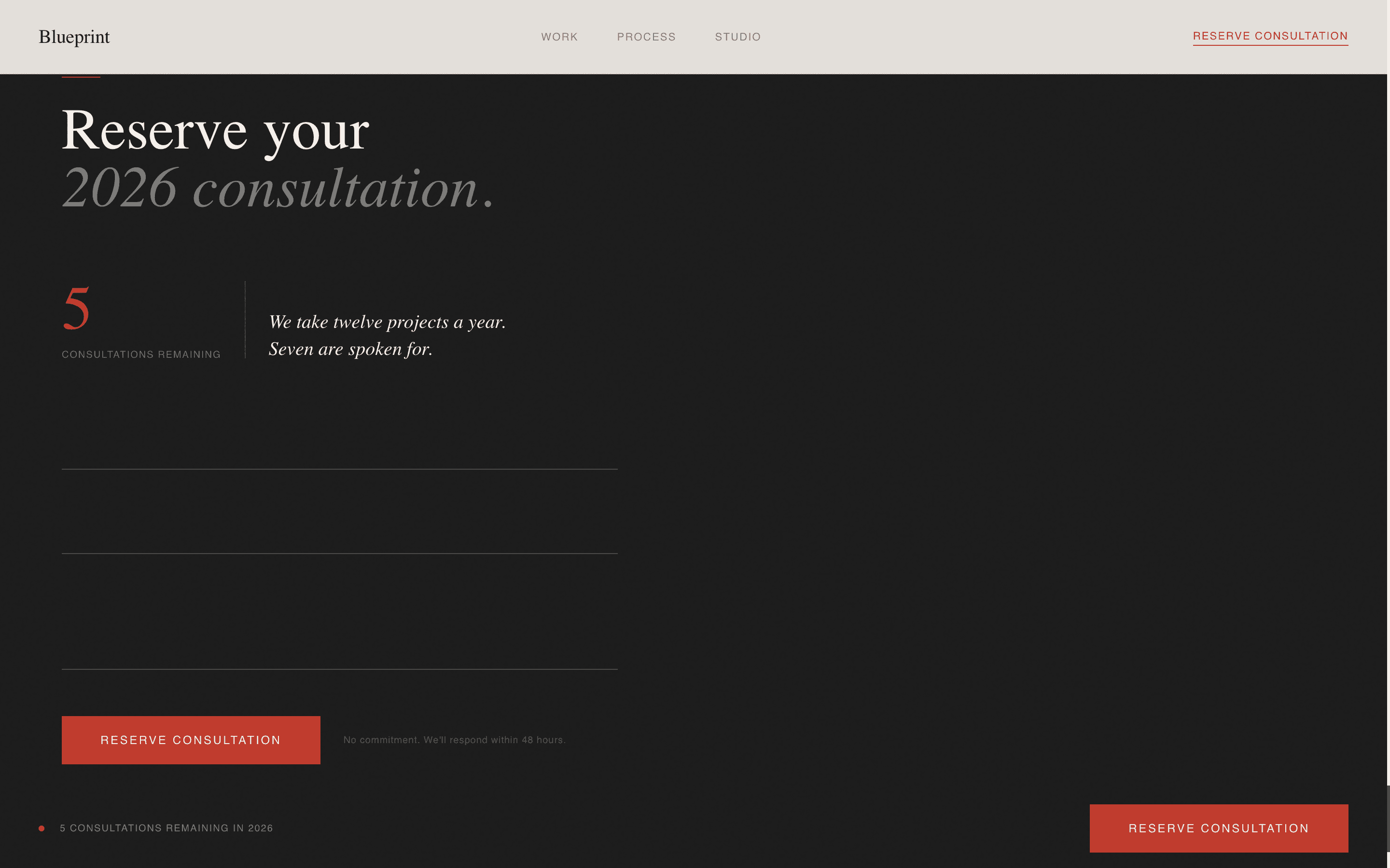 Blueprint - Immersive Warehouse Landing Page Template