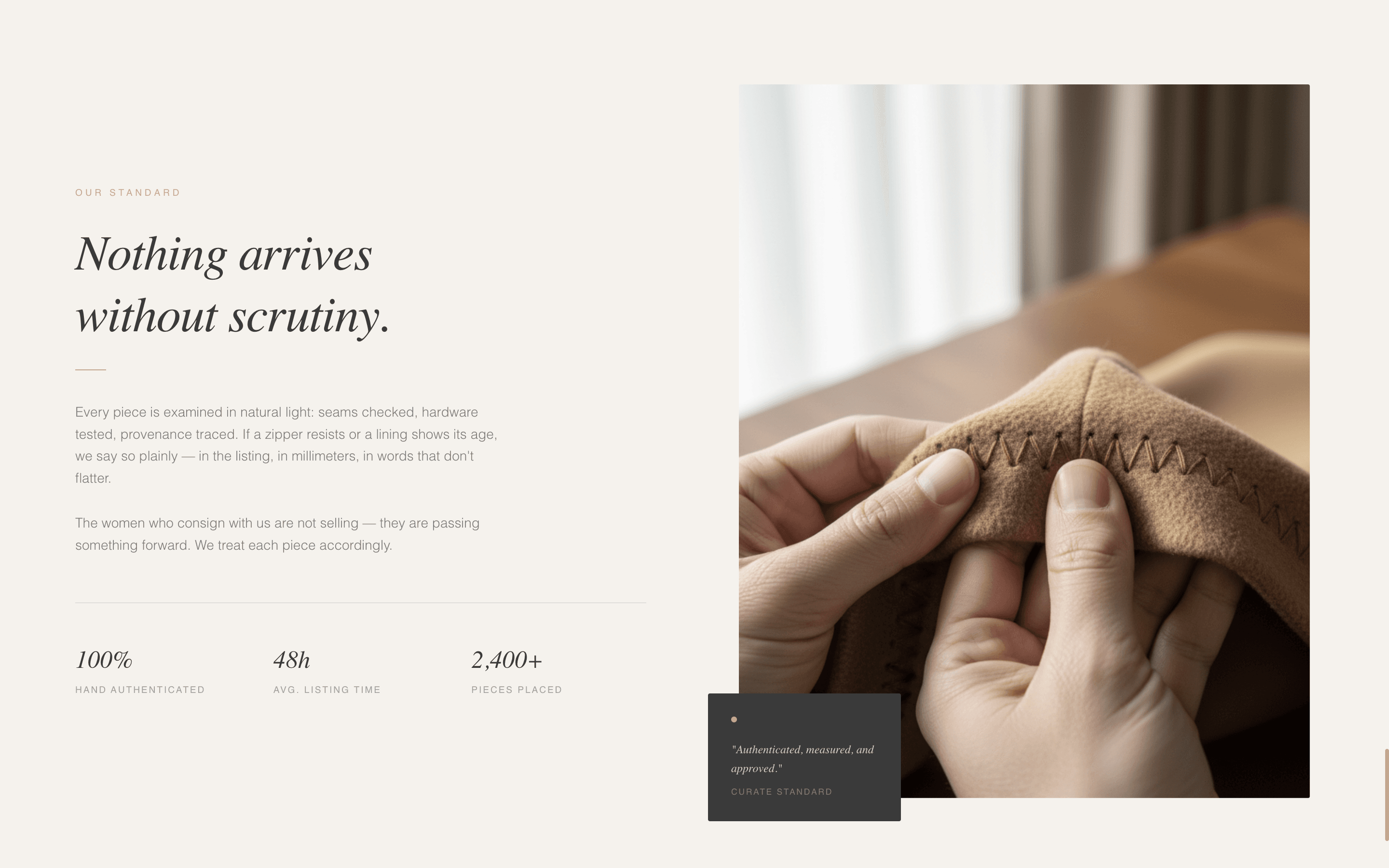 Curate - Luxe Minimalistresale Landing Page Template
