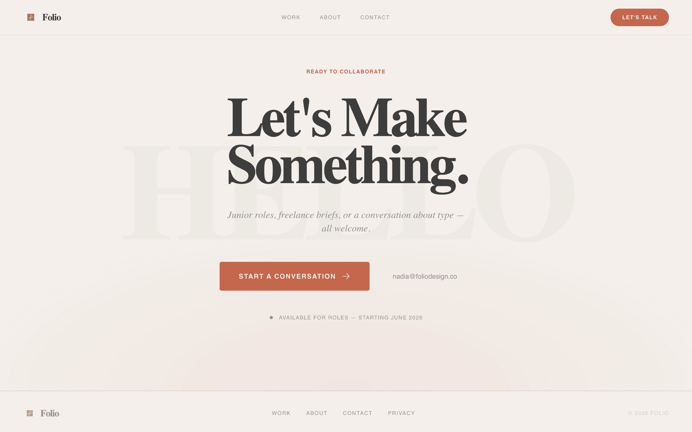 Folio - Cinematic Graduate Landing Page Template