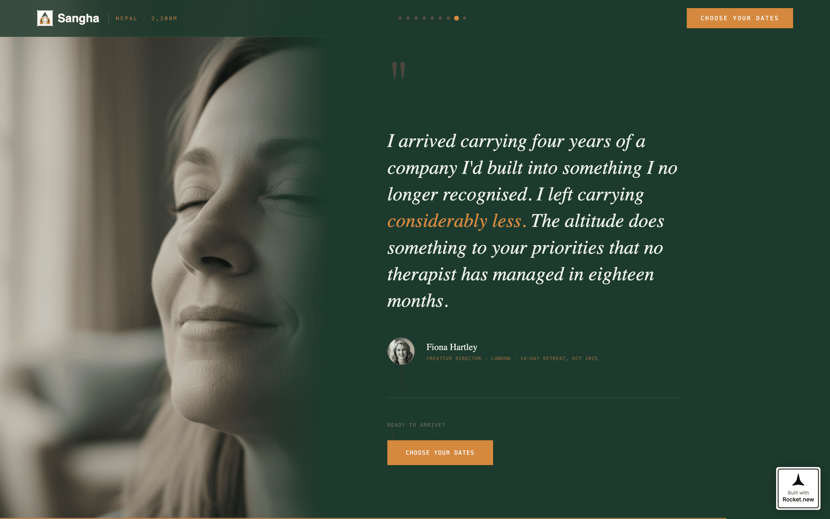 Sangha - Transformative Wellness Landing Page Template