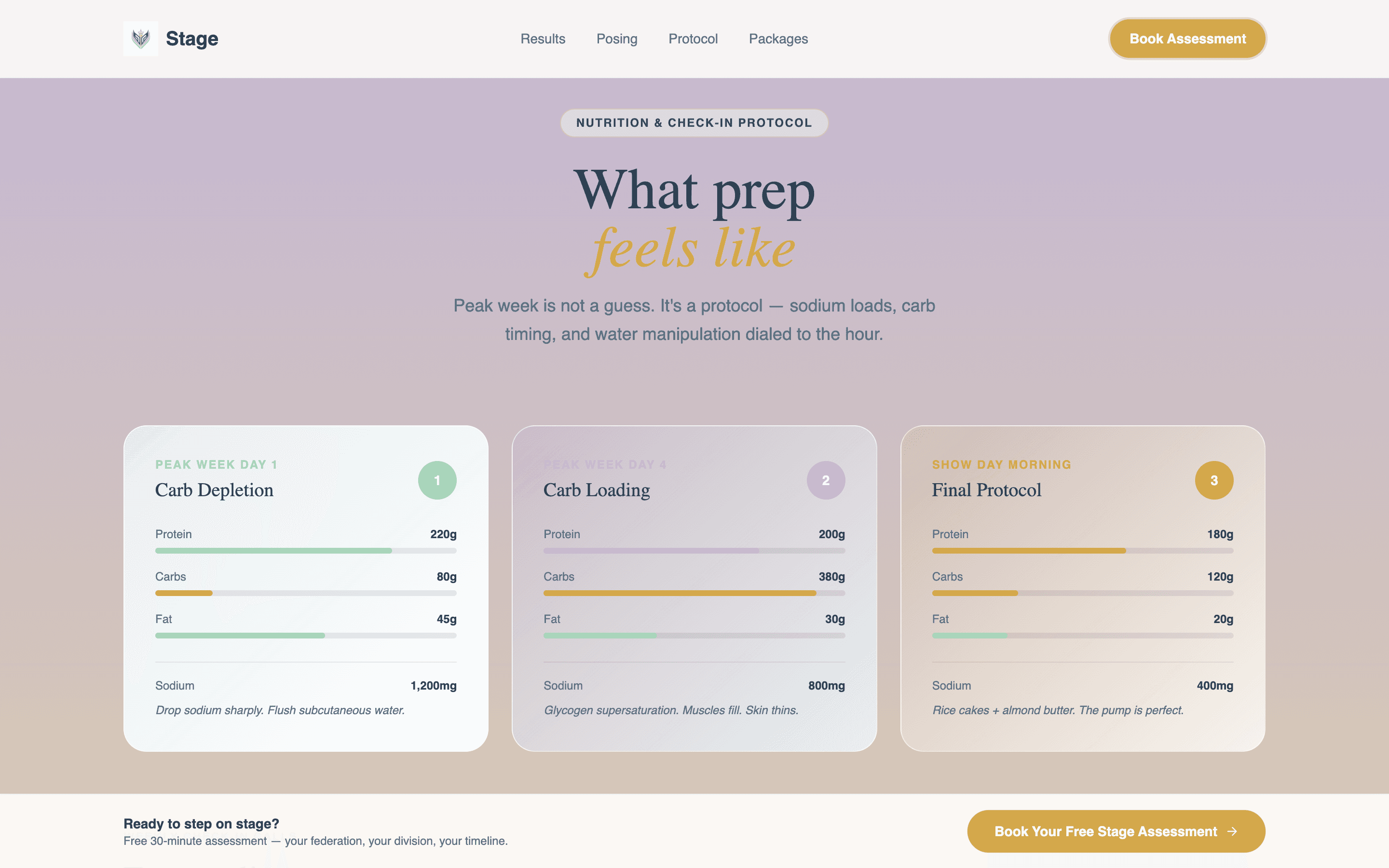 Stageready - Elite Contest Prep Landing Page Template
