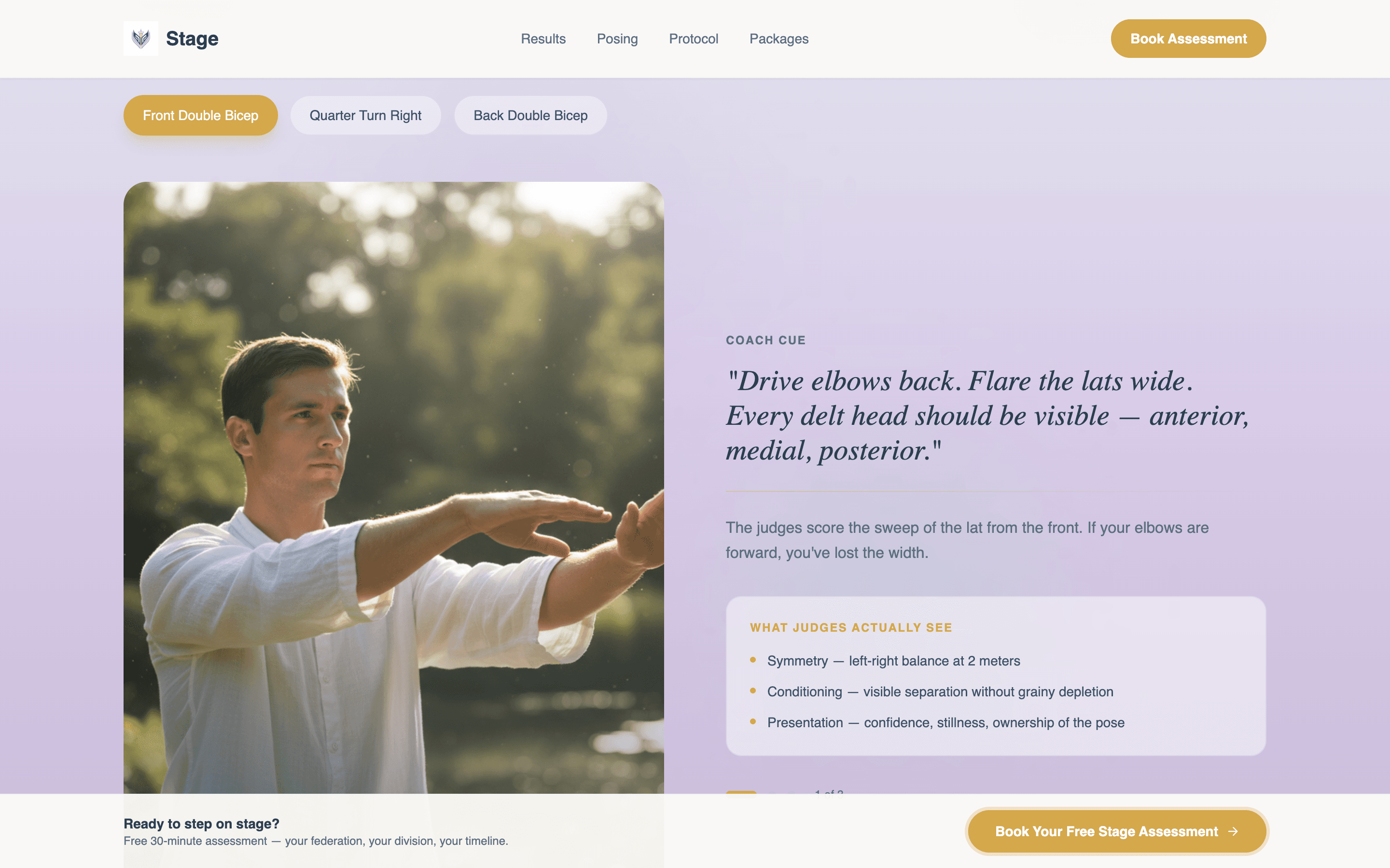 Stageready - Elite Contest Prep Landing Page Template