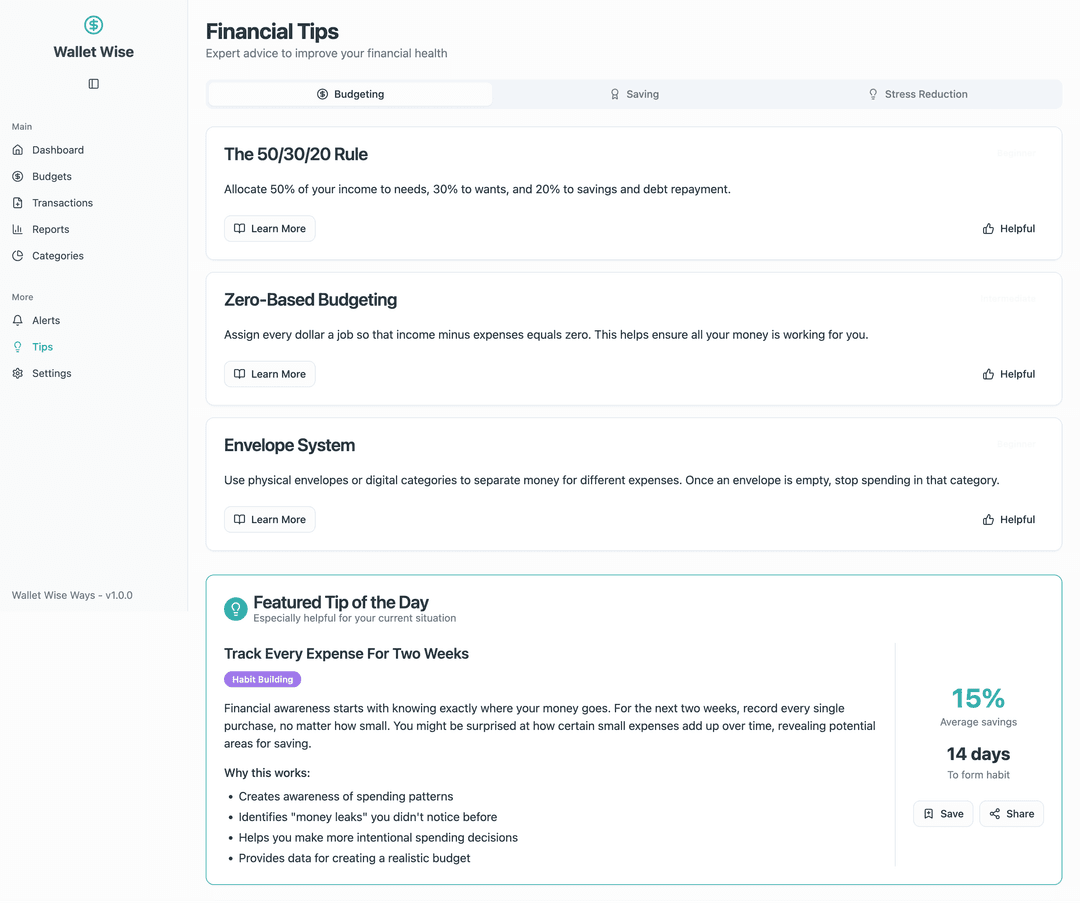 Budget tracking app - Lovable Image 11