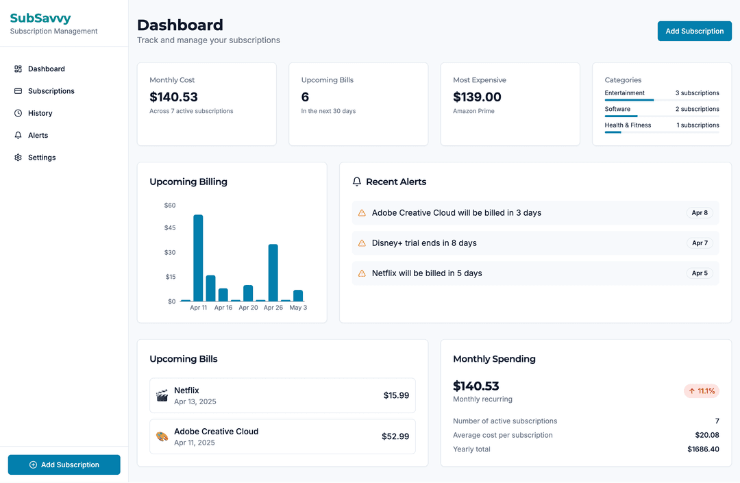 Subscription billing app - Lovable Image 2
