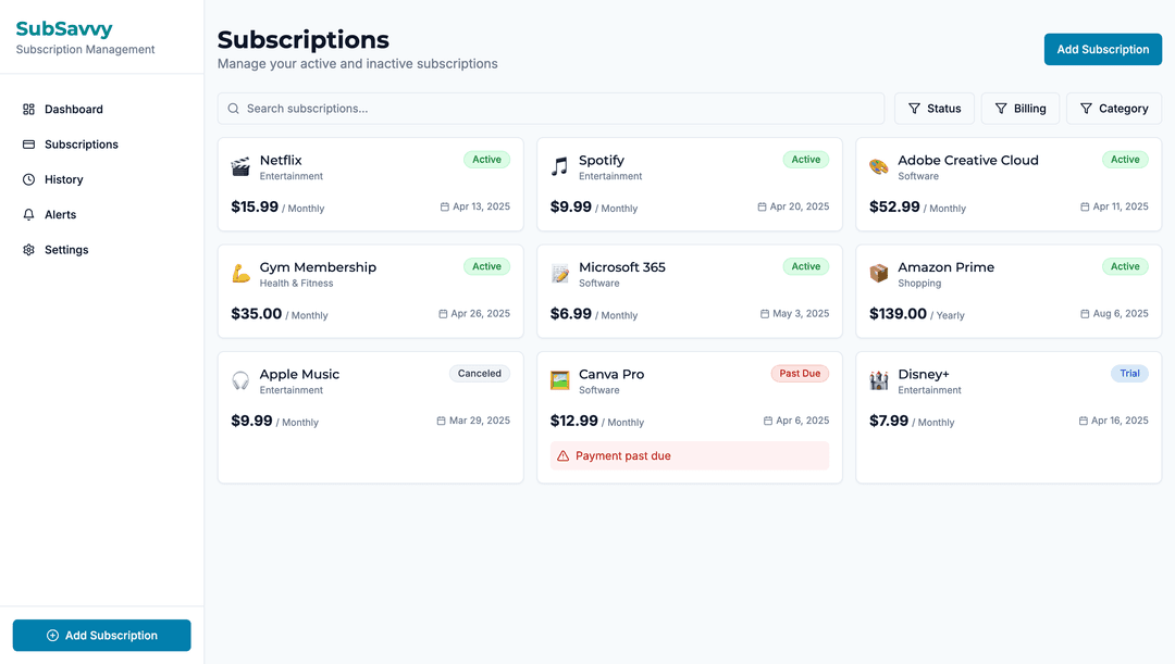 Subscription billing app - Lovable Image 3