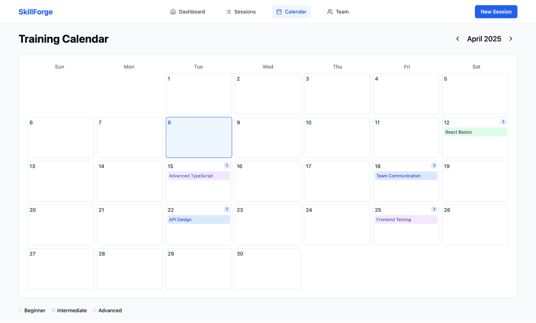 Training scheduler app - Lovable Image 2
