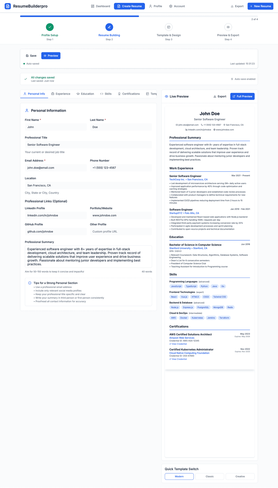 Resume Builder - DhiWise Image 4