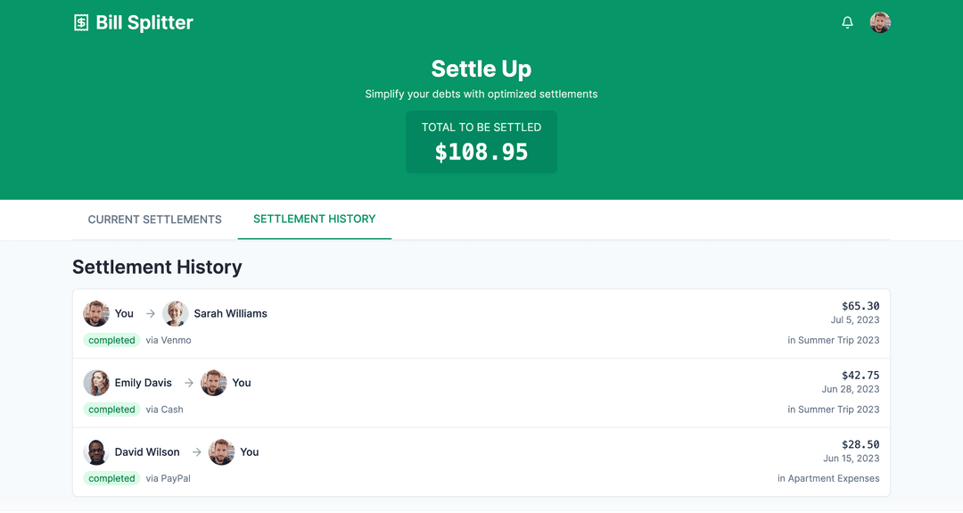Bill splitting app - DhiWise Image 13