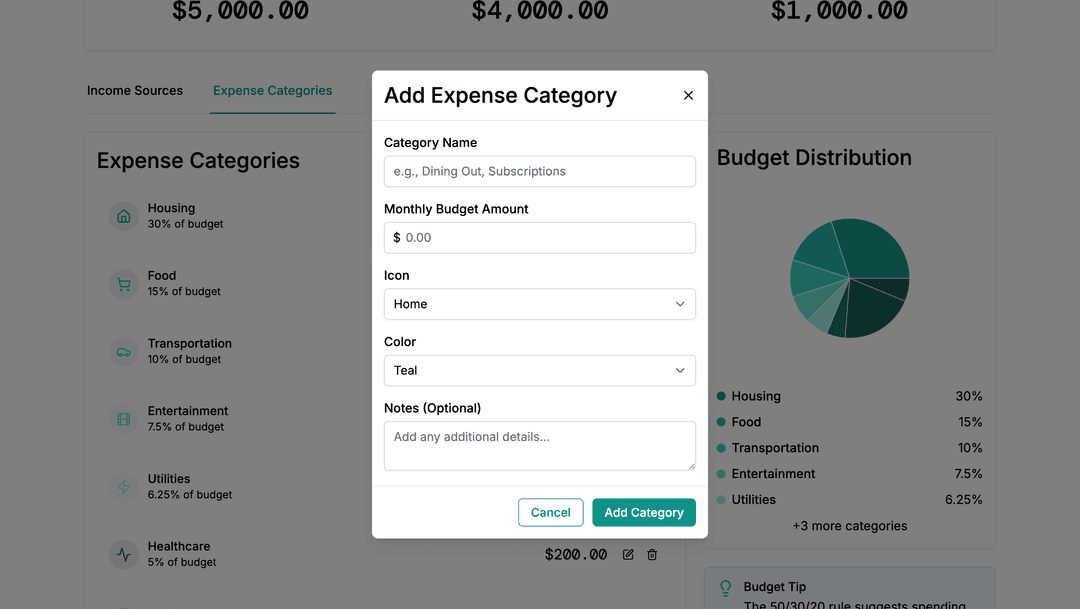 Budget tracking app - DhiWise Image 3