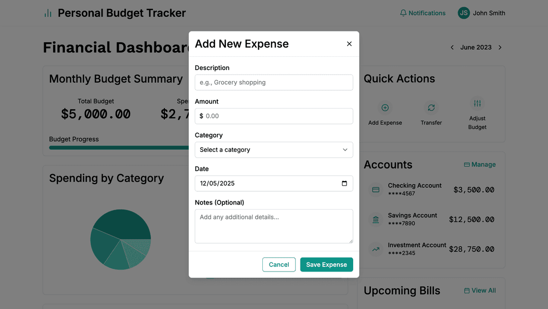 Budget tracking app - DhiWise Image 5
