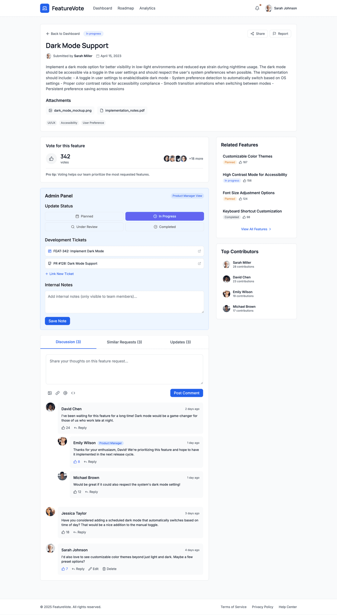Feature voting app - DhiWise Image 3