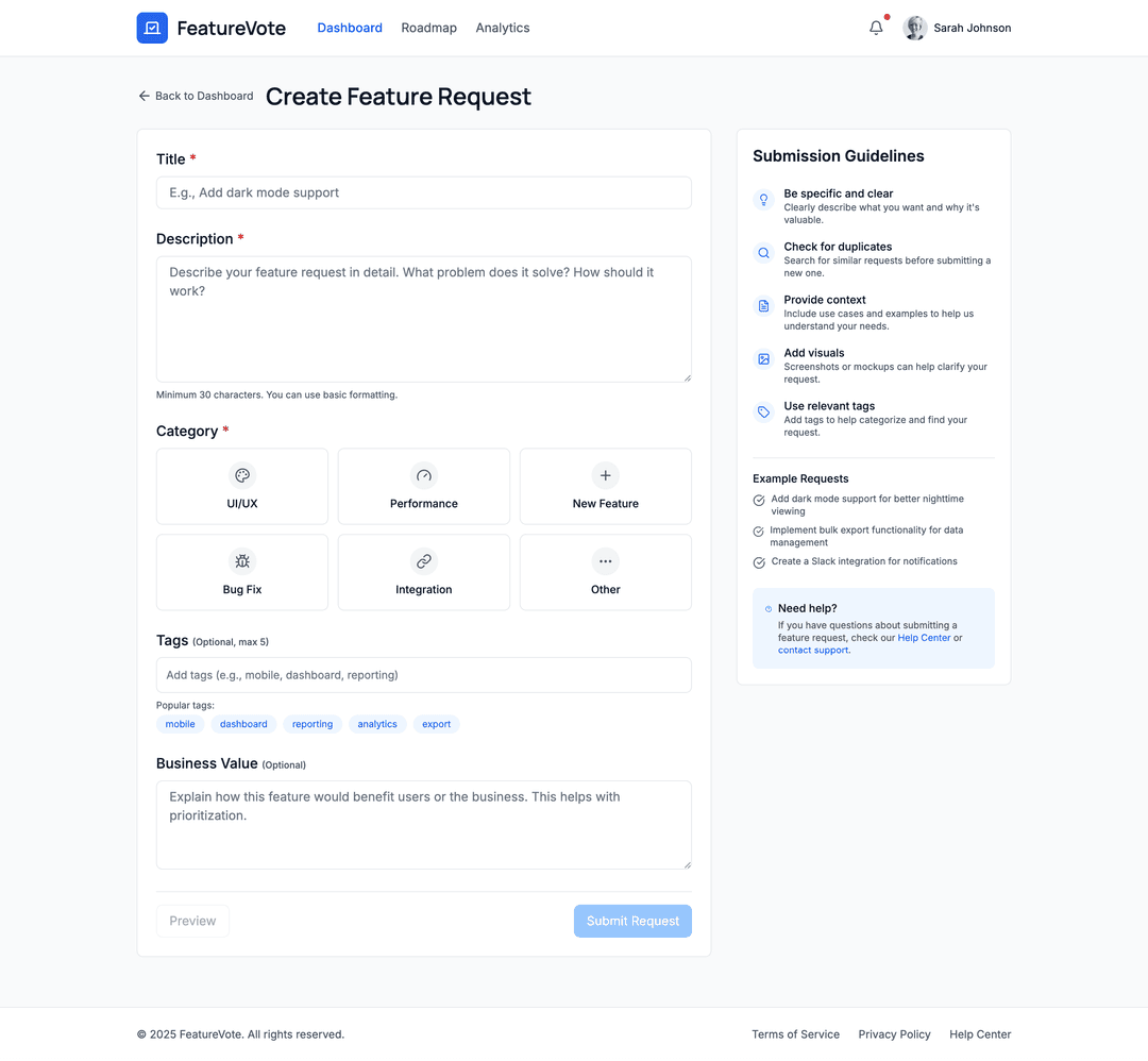 Feature voting app - DhiWise Image 5