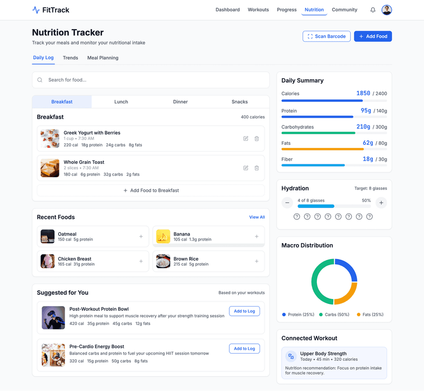 Fitness tracking app preview