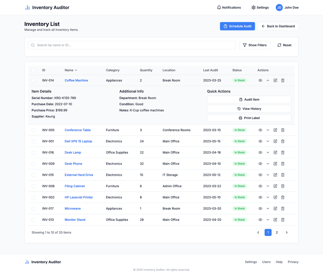 Inventory audit app - DhiWise Image 2