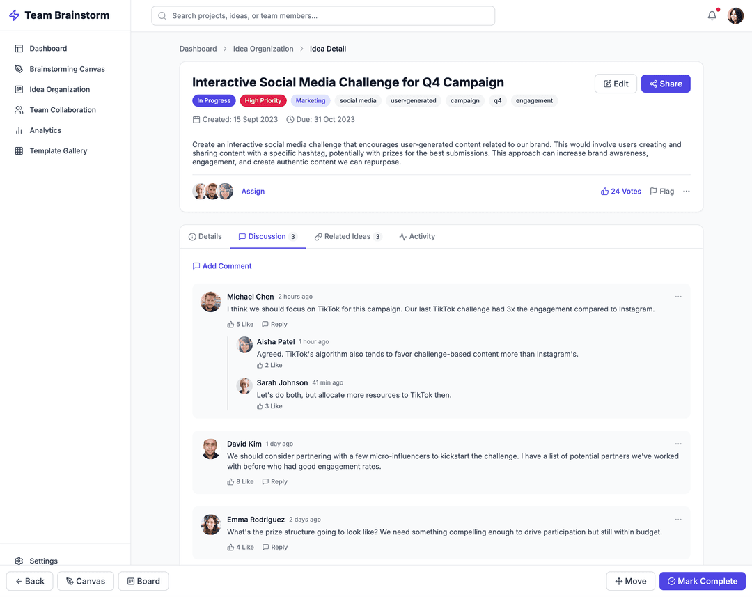Team brainstorming app - DhiWise Image 11
