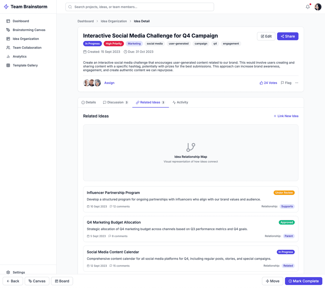 Team brainstorming app - DhiWise Image 13