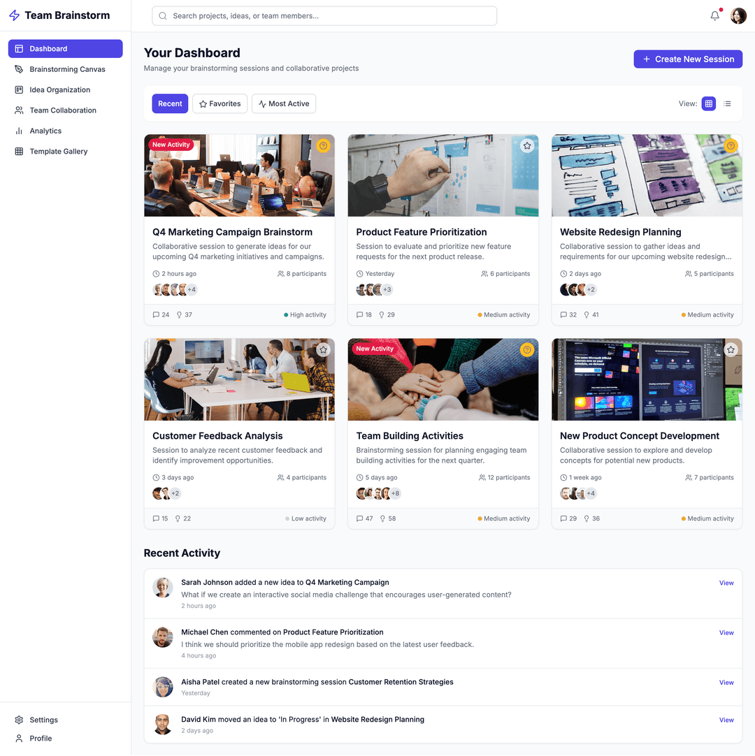 Team brainstorming app - DhiWise Image 1
