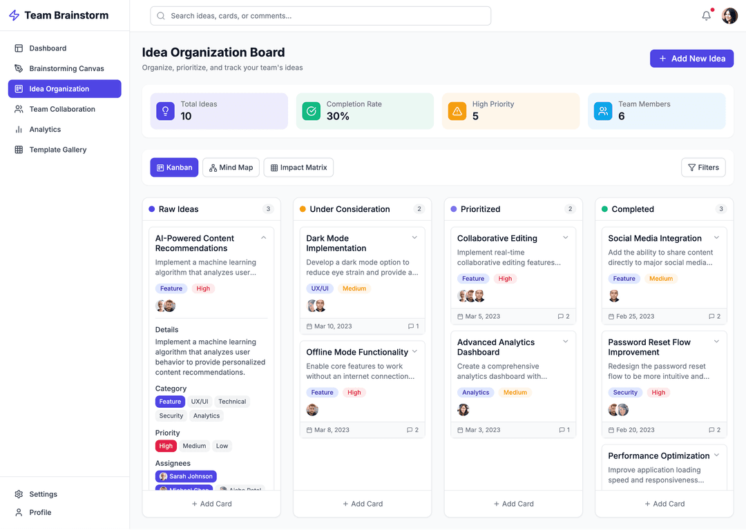 Team brainstorming app - DhiWise Image 3