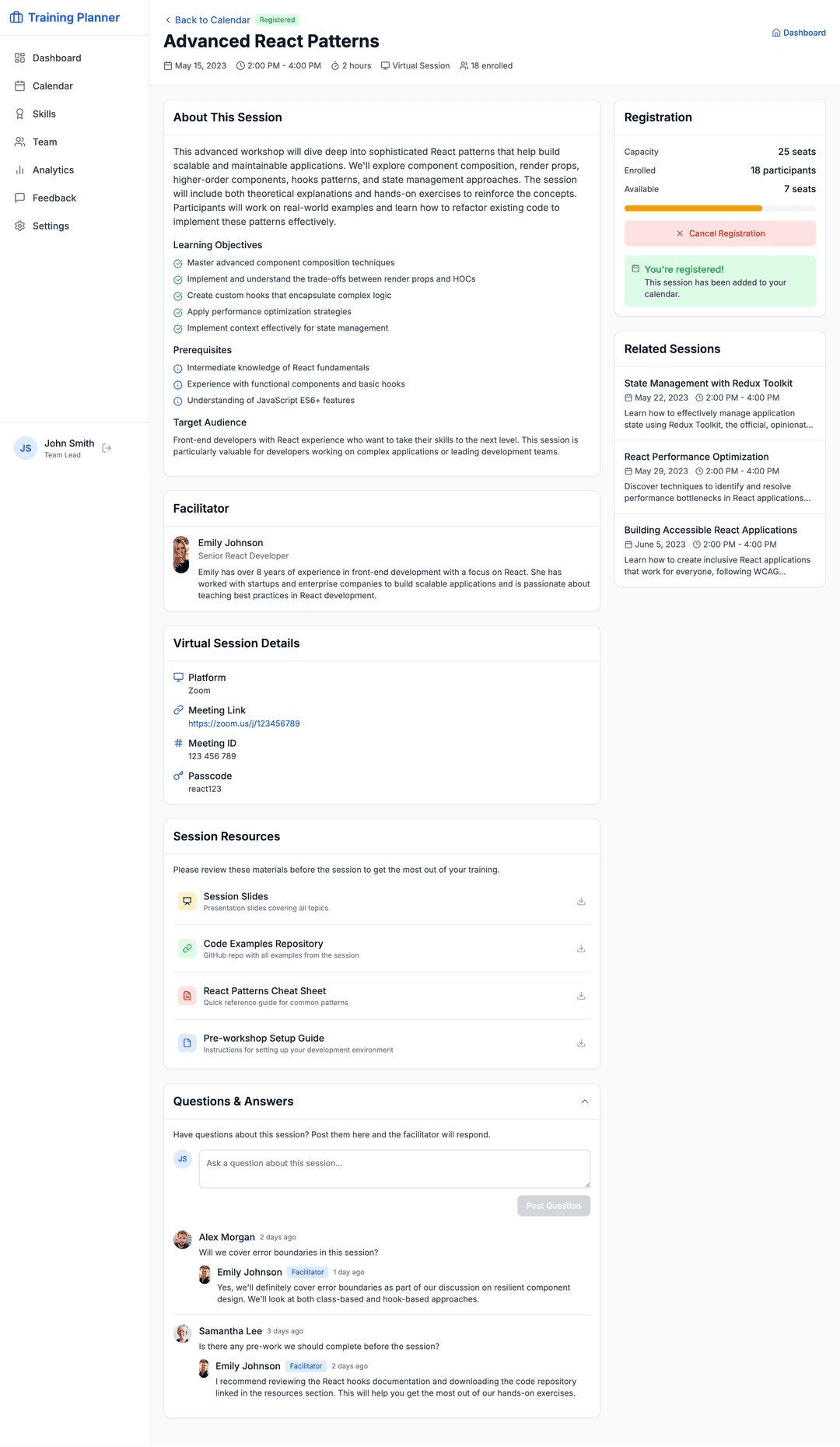 Training scheduler app - DhiWise Image 11