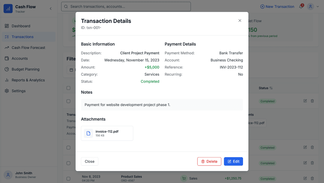 Cash flow app - DhiWise Image 4
