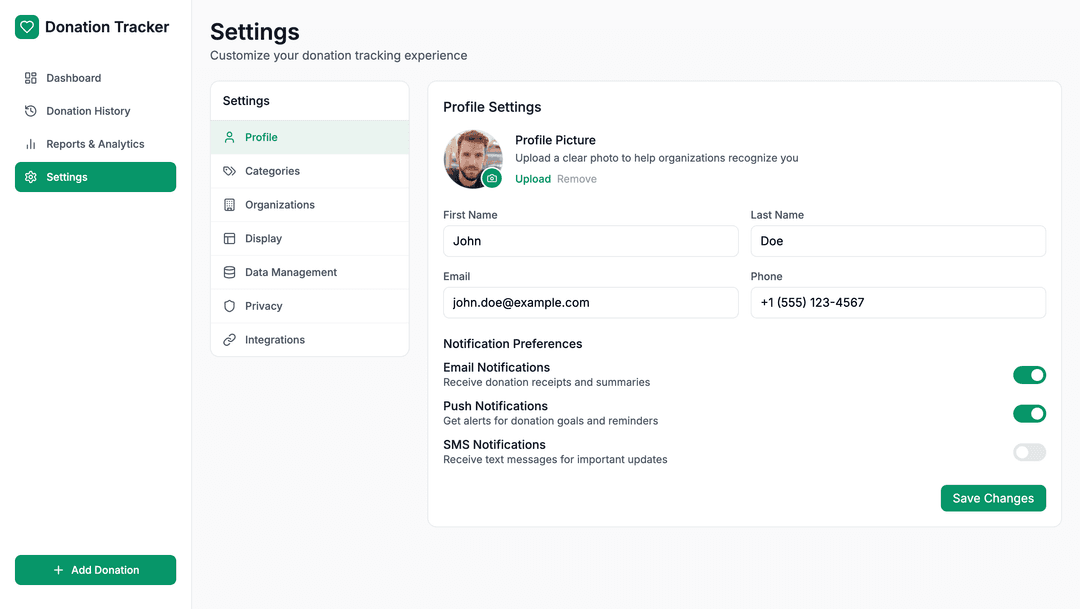 Donation tracker app - DhiWise Image 12