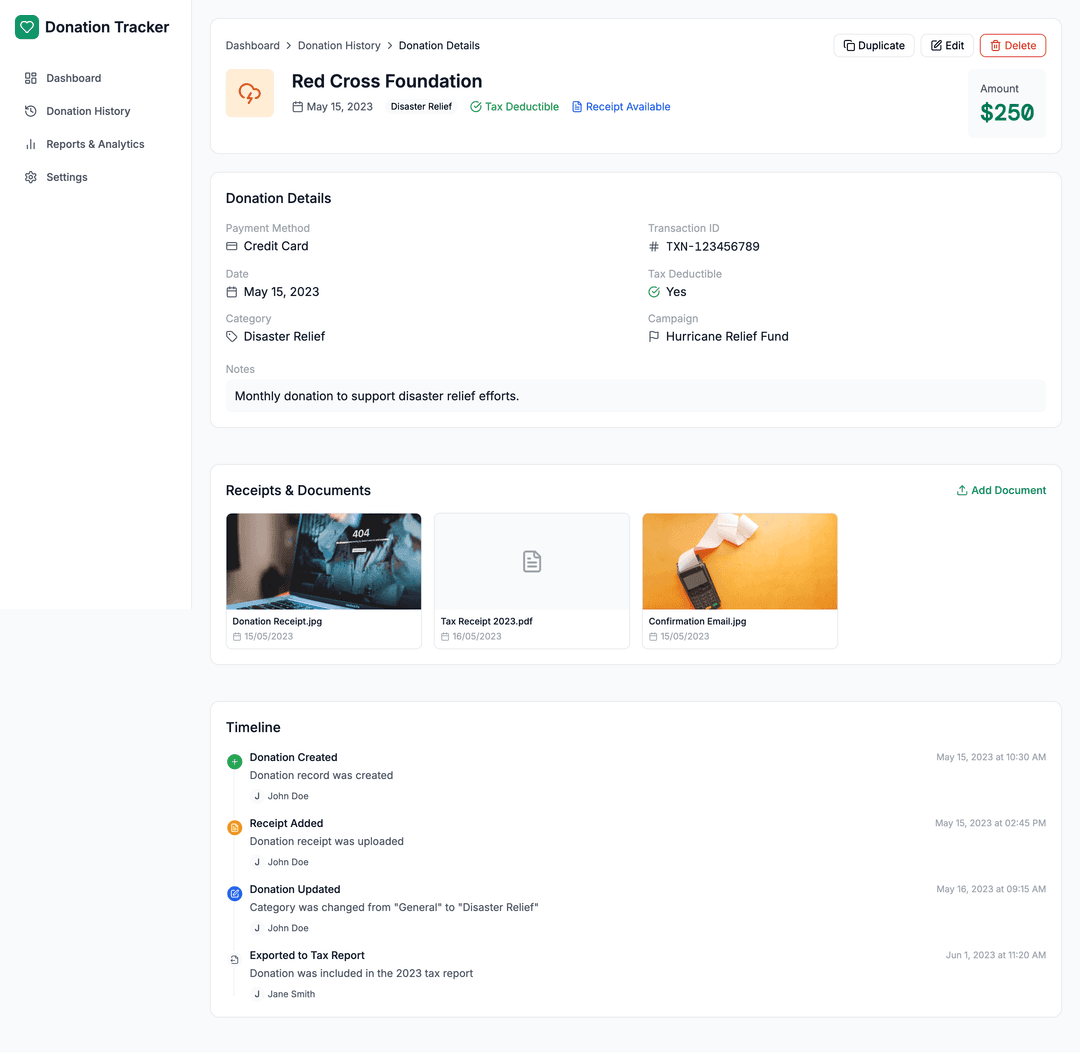 Donation tracker app - DhiWise Image 8